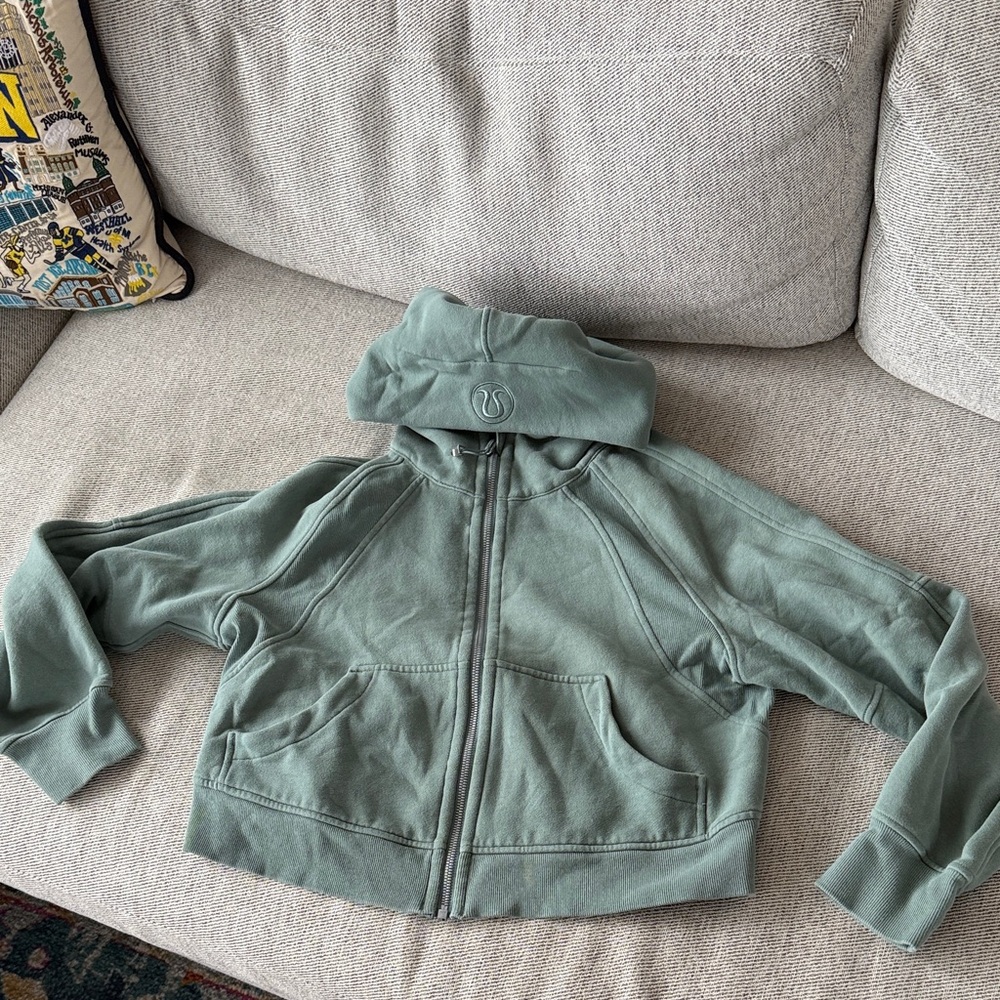 Green lululemon half zip scuba hoodie size XS/S